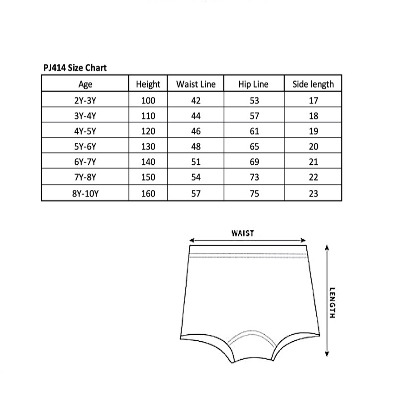 Girls 2Y-10Y Underwear Pack of 3 Combed Cotton Boxer Briefs PJ414 Mermaid H920